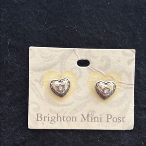 Brighton Silver Heart Earrings with Floral Detail